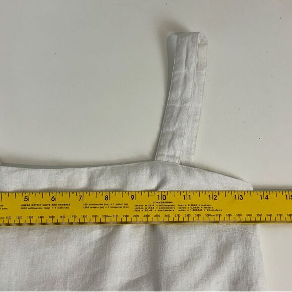 Princess Polly White Cropped Linen Blend Tank 0 - Picture 8 of 9